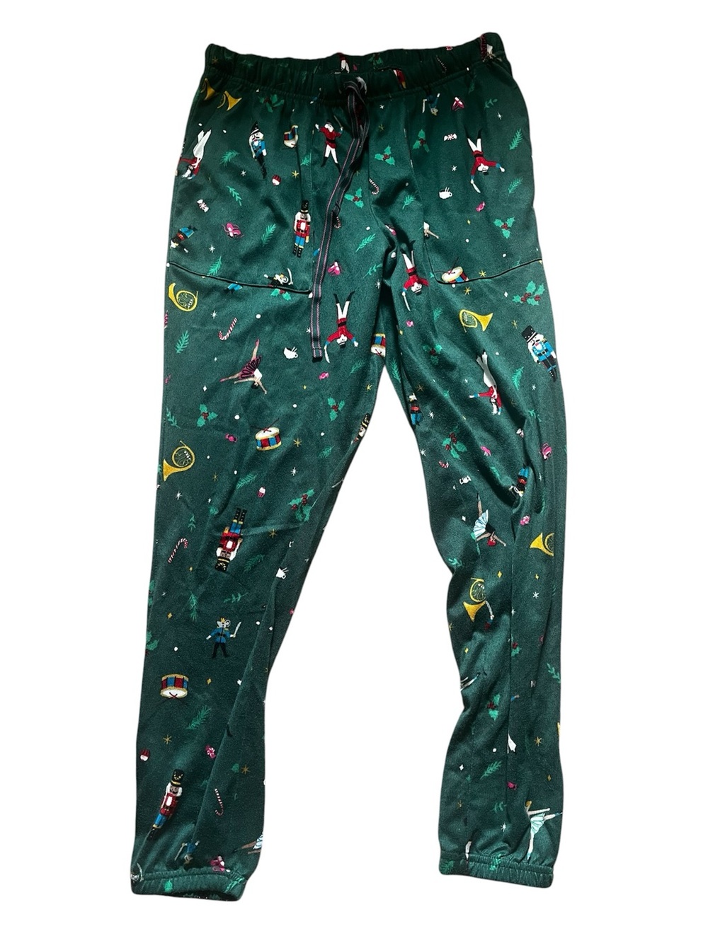 Joyspun  nutcracker womens pajama lounge joggers green small